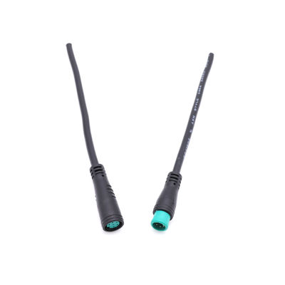 Uso impermeable del Pin IP65 Ebike del negro M8 6 del conector de cable del PVC