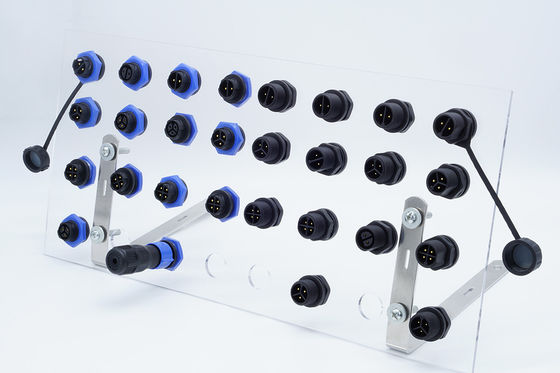 Autobloqueo 2-5 núcleos Panel de montaje Conector a prueba de agua IP67 15A 250V Material de nylon
