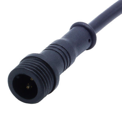 PA66 Conector impermeable tipo tornillo M12 cabeza de codo para energía eléctrica IP68