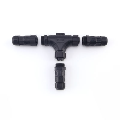 Conector de panel impermeable M25 de 3 vías IP68 a precio de fábrica, en forma de T, macho-hembra, conectores de cable impermeables para exteriores